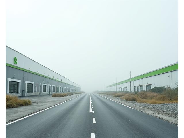 Industrial land with large warehouses and logistics infrastructure